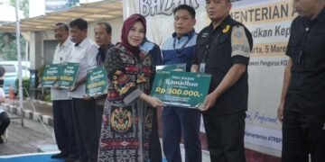 Kementerian ATR/BPN Berikan Santunan untuk Pegawai dalam Momen Bazar Ramadan 1447 H