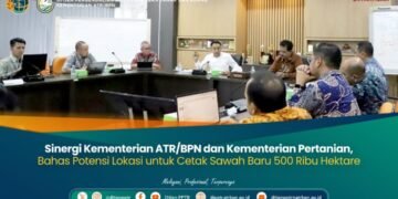 Sinergi Kementerian ATR/BPN dan Kementerian Pertanian, Bahas Potensi Lokasi untuk Cetak Sawah 500 Ribu Hektare
