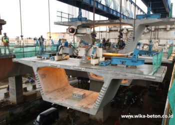 Pemasangan Box Girder (Foto: Galeri WIKA Beton)