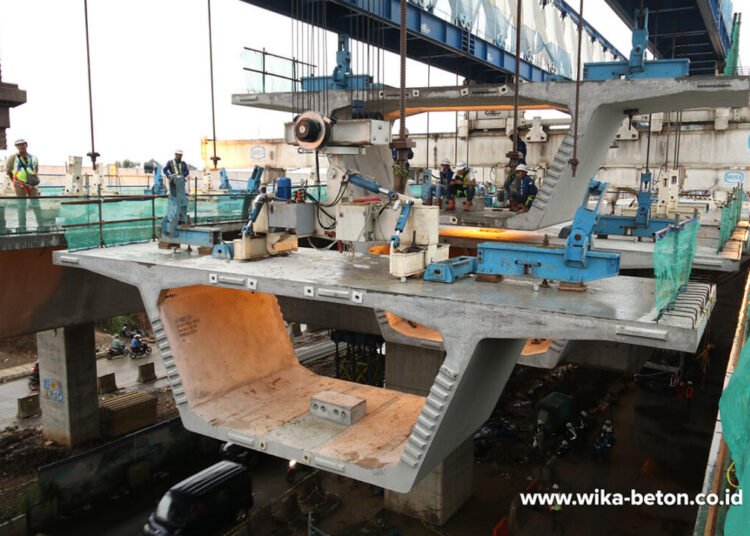 Pemasangan Box Girder (Foto: Galeri WIKA Beton)