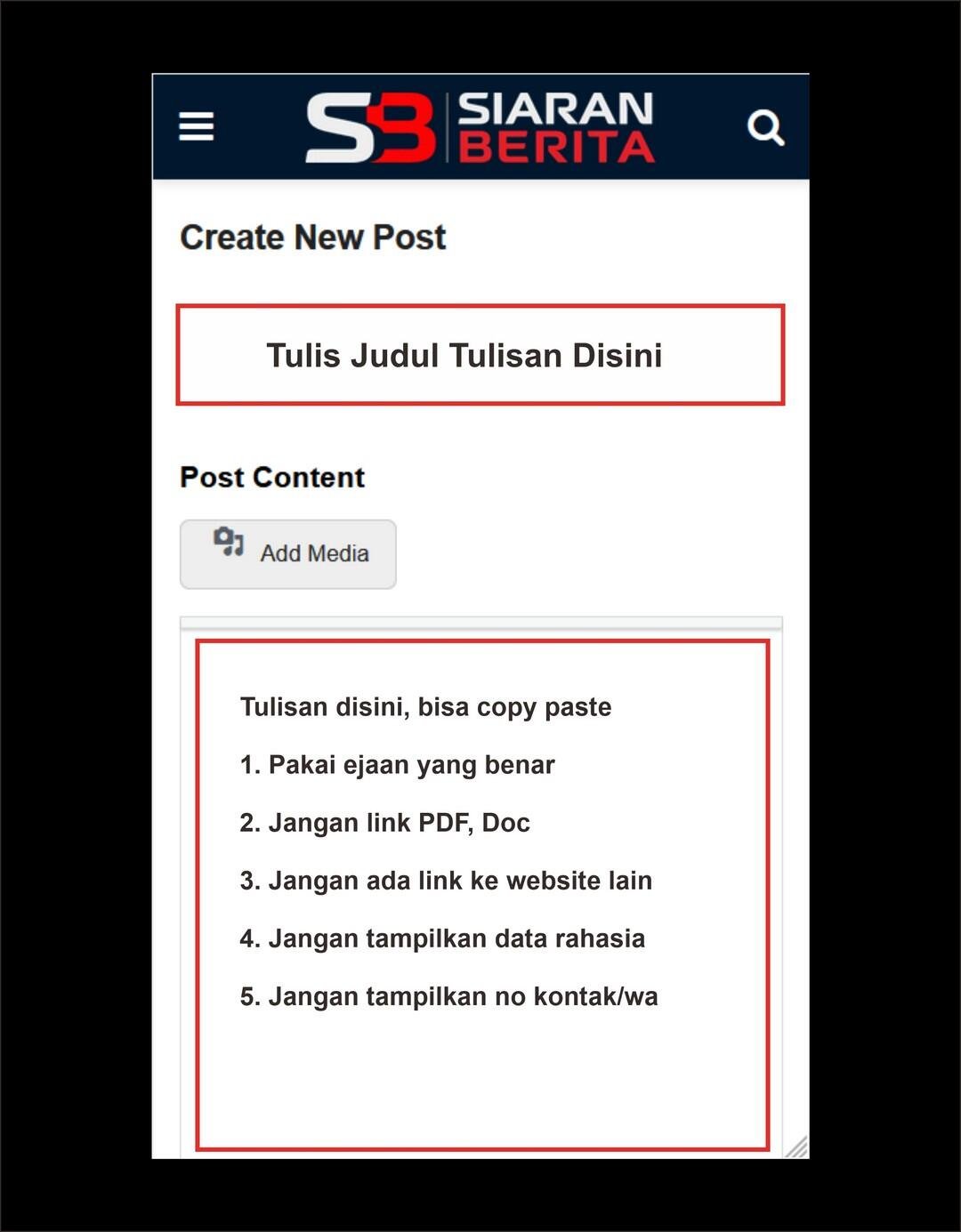 Cara Post di Siaran Berita 00012