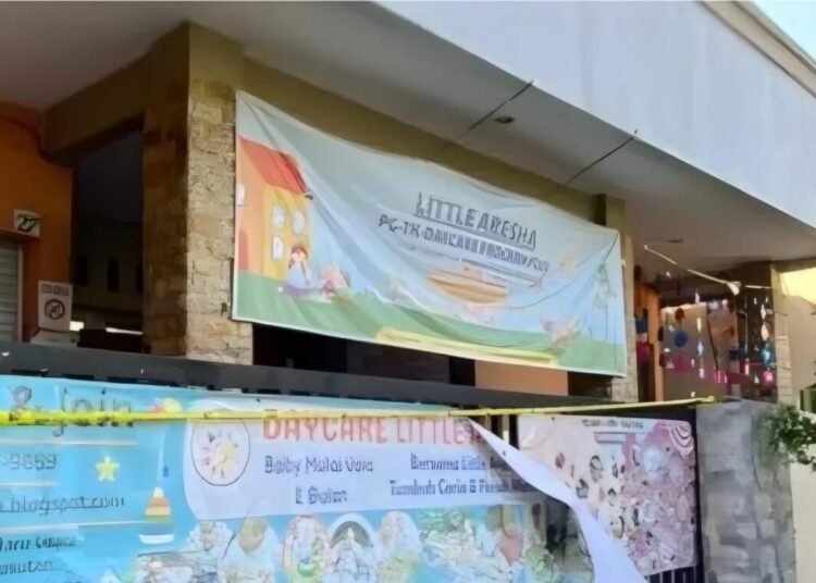 Daycare Little Aresha di Yogyakarta yang telah disegel polisi (Yusuf)