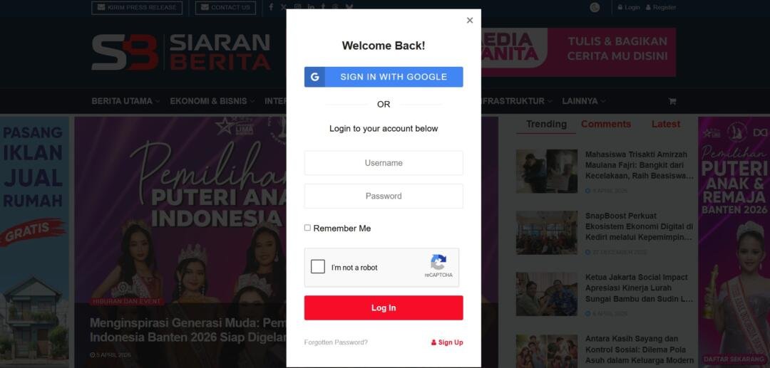 Untuk proses cepat dan instan kamu bisa menggunakan akun google kamu dengan menekan tombol "Sign in with Google"