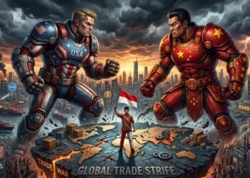 Ilustrasi Perang Dagang (Sumber: Gemini AI)