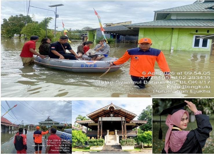 ”Fisika Rumah Panggung : Peluang Kearifan Lokal Bengkulu Menjinakkan Potensi Banjir” 46 Gambar 1. Salah satu wilayah yang terkena bencana banjir
Sumber : https://gis.bnpb.go.id/
