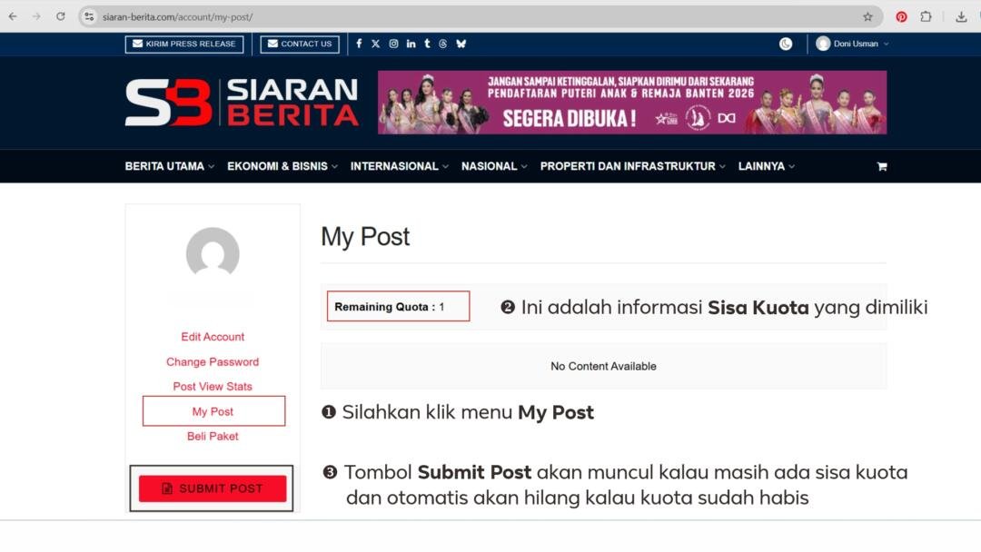 Sisa Kuota Paket Kontribusi