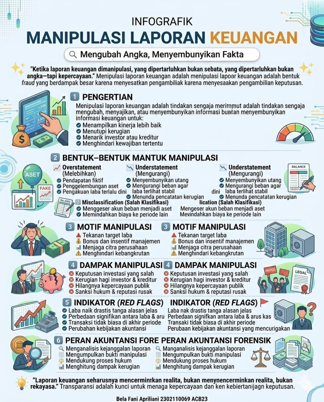 Infografik Manipulasi Keuangan (Sumber: Instagram/belafanii_)
