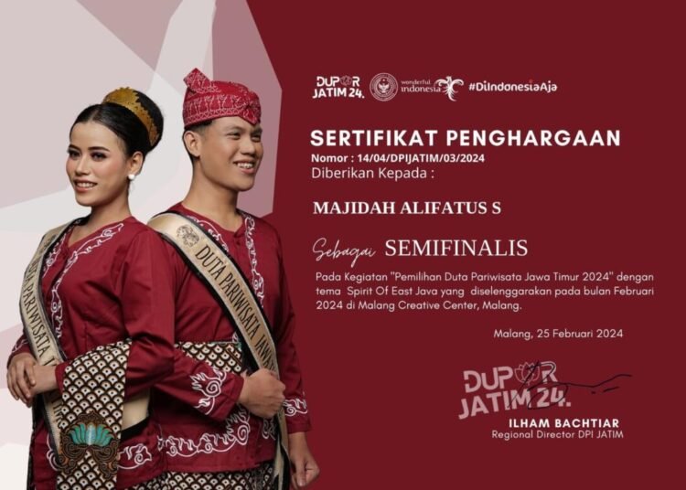Majidah Alifatus Shai’dah, mahasiswi inspiratif dengan perjalanan prestasi dan ketangguhan menghadapi tantangan