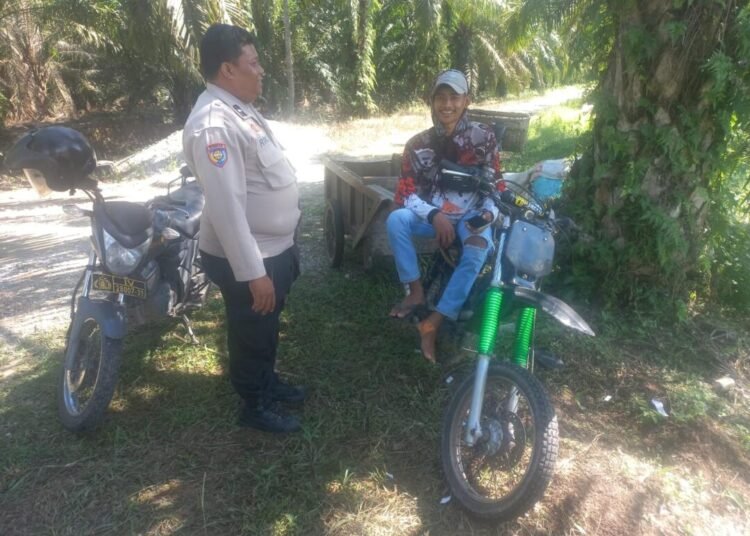 Polsek Siak Kecil menyambangi kelompok tani yang akan melaksanakan panen jagung (Sumber: Dokumentasi Pribadi)