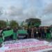 Massa aksi HMI Cabang Yogyakarta membacakan tuntutan saat menggelar aksi damai memperingati Hari Pendidikan Nasional di kawasan Titik Nol Kilometer Yogyakarta, Sabtu (2/5/2026).