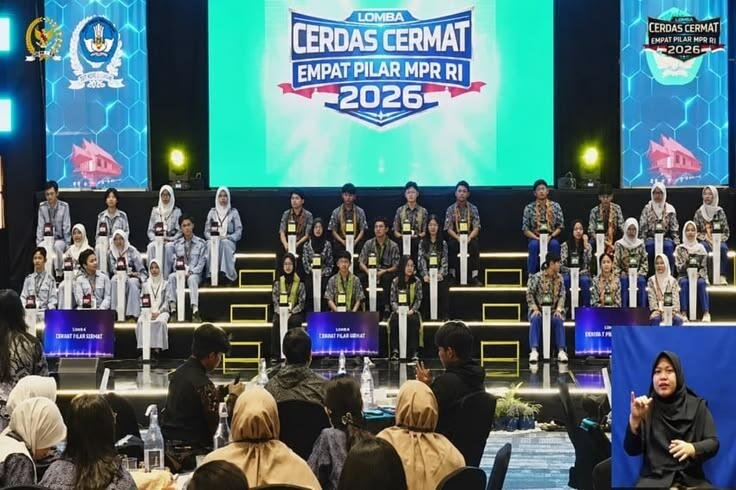 Suasana Lomba Cerdas Cermat Empat Pilar MPR RI 2026, Pontianak (Sumber: Sindonews)