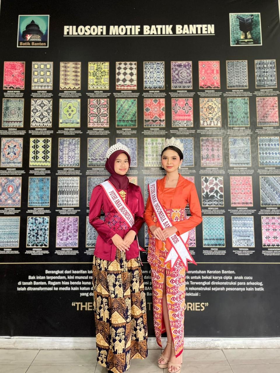 Menginspirasi Gen Z, Puteri Anak Indonesia Banten 2026 Belajar Membatik di Batik Mukarnas 47 Mikhayla Dittara Assyifa Anwar - Puteri Anak Indonesia Banten 2026 dan Hiranindya Heryunanisita Ichwan - Puteri Anak Indonesia Banten Budaya 2026