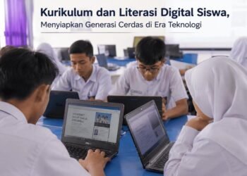 Kurikulum dan Literasi Digital Siswa, Menyiapkan Generasi Cerdas di Era Teknologi 46 ilustrasi kurikulum dan literasi digital siswa (Sumber: Gambar Generatif AI)