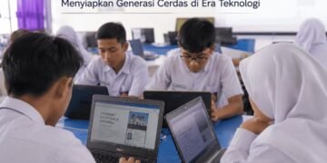 ilustrasi kurikulum dan literasi digital siswa (Sumber: Gambar Generatif AI)