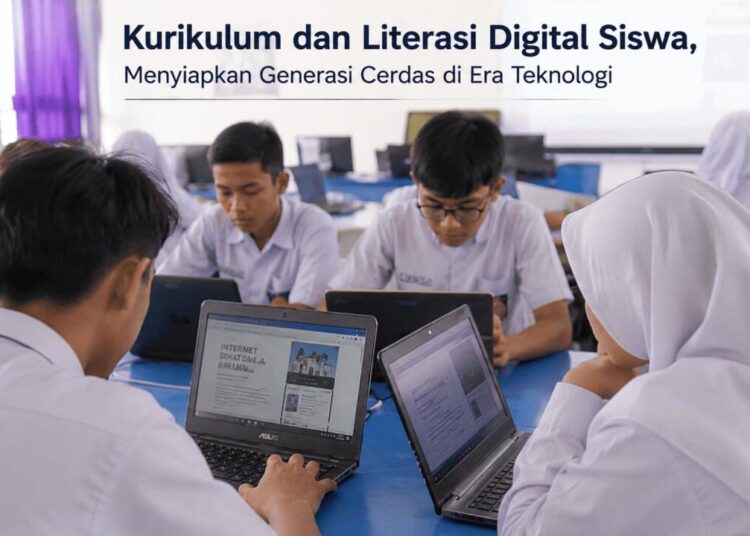 Kurikulum dan Literasi Digital Siswa, Menyiapkan Generasi Cerdas di Era Teknologi 46 ilustrasi kurikulum dan literasi digital siswa (Sumber: Gambar Generatif AI)