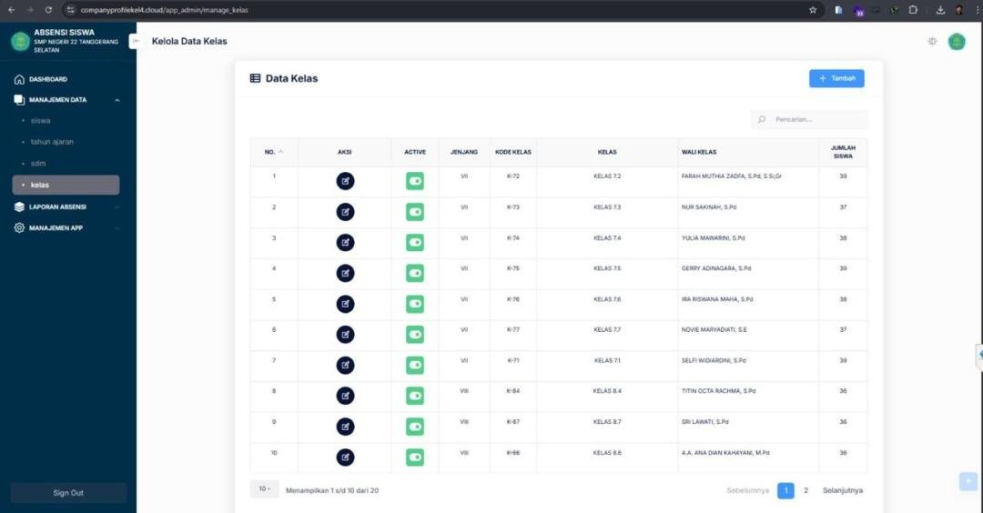 Tim PKM Melaksanakan Implementasi Aplikasi Absensi dan Dashboard Monitoring Kehadiran Siswa Berbasis Web di SMPN 22 Tangerang Selatan 50 3
