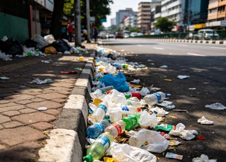 Aksi hijau di kamera, sampah di Dunia nyata