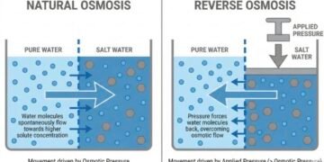 Overfiltration pada Air Mineral: Ketika Terlalu Bersih Menjadi Masalah 56 Ilustrasi Natural Osmosis dan Reverse Osmosis untuk Memfilter (Sumber: Stark Water)