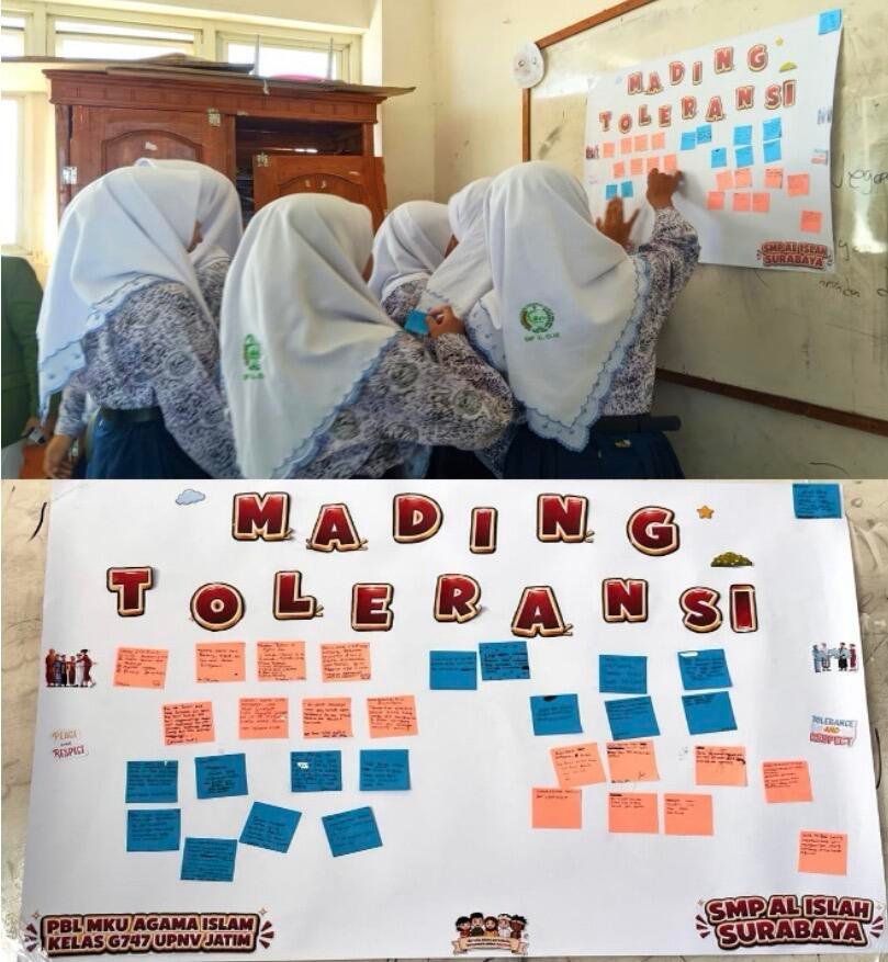 Mahasiswa UPN "Veteran" Jawa Timur Gelar Penyuluhan Moderasi Beragama untuk Pelajar Sekolah Menengah Al-Islah di Surabaya 48 Foto dokumentasi pengabdian masyarakat Mahasiswa UPN “Veteran” Jawa Timur (Sumber : Dokumentasi Pribadi)