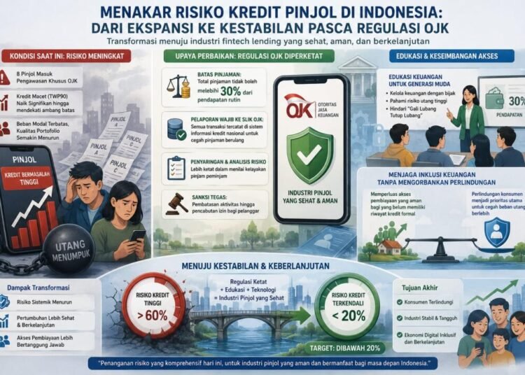 Menakar Risiko Kredit Pinjol di Indonesia: Dari Ekspansi ke Kestabilan Pasca Regulasi OJK 46 Sumber foto/ilustrasi: Diolah penulis menggunakan ilustrasi digital berbasis AI, 2025.