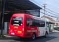 Mahasiswa UNNES Andalkan BRT untuk Mobilitas Harian 60 BRT Trans Semarang di kawasan UNNES, Semarang. Foto: Dokumentasi Penulis.