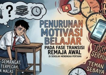 Penurunan Motivasi Belajar Pada Fase Transisi Remaja Awal di Sekolah Menengah Pertama 46 Ilustrasi Penurunan Motivasi Belajar (Sumber: Gambar Generatif AI)