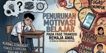 Ilustrasi Penurunan Motivasi Belajar (Sumber: Gambar Generatif AI)