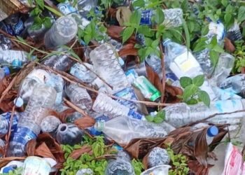 Foto tumpukan sampah botol plastik (Sumber: Dokumentasi Pribadi)