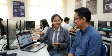 Menghadapi Era Jawaban AI, Ahmad Madani Ingatkan Pentingnya Strategi Kolam Kecil Bagi Siswa 58 Siswa SMK Pemasaran mempresentasikan portofolio berbasis strategi niche market yang spesifik kepada mentor industri.
