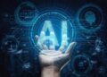Relevansi Metode Dialektika Sokrates Dalam Menilai Penggunaan AI Sebagai Sumber Utama Sebuah Jawaban 57 sebuah tangan yang memegang hologram AI