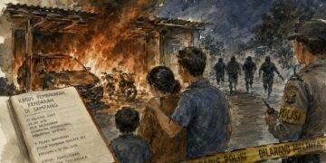 Ilustrasi kasus pembakaran mobil dan motor di Desa Bajrasokah, Kecamatan Kedungdung, Kabupaten Sampang.