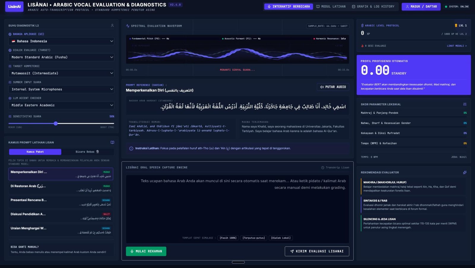 Ucapan Bahasa Arabmu Segera Dibedah AI dalam Hitungan Detik dengan LisanAi 47 Gambar 1 LisanAI