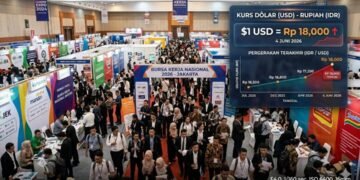 Ribuan Pencari kerja memadati area stan perusahaan dalam gelaran Bursa Kerja Nasional (Job Fair) 2026 di Jakarta. Antusiasme para pelamar ini terjadi di tengah guncangan makroekobomi. (Foto: Iqbal Firdaus)