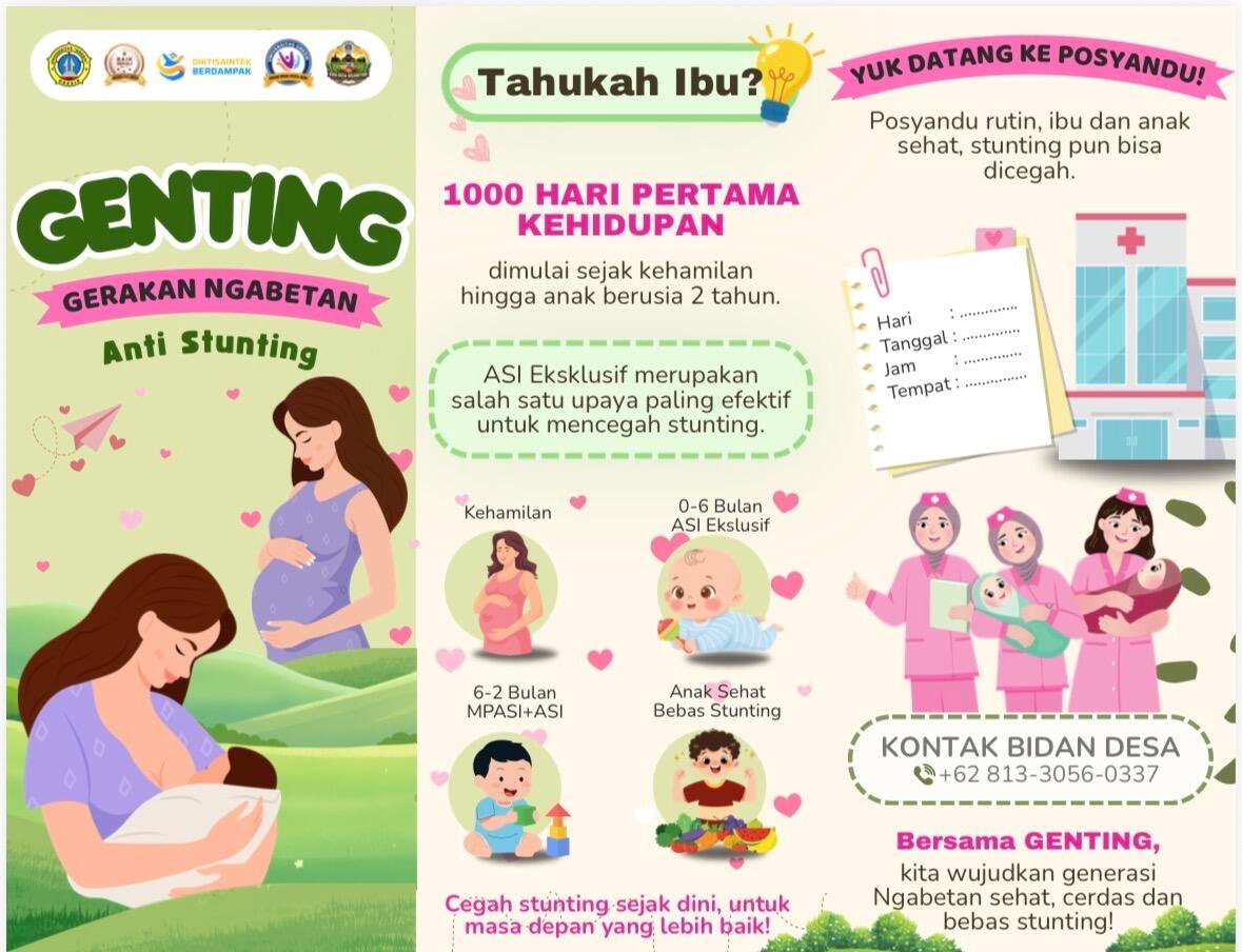 GENTING Perkuat Pencegahan Stunting Lewat Edisi ASI Eksklusif, 1.000 HPK, dan Gizi Seimbang 47 Ilustrasi GENTING (Gerakan Ngabetan Anti Stunting) (Sumber: Dokumentasi Pribadi)