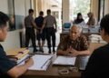 Polisi Sampang Tahan Tersangka Penganiayaan Warga di Desa Banyukapah 47 Ilustrasi proses penyidikan kasus dugaan penganiayaan di kantor kepolisian dengan korban memberikan keterangan dan terduga pelaku berada dalam pengawasan polisi.