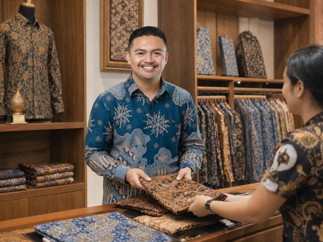 Menolak Asing di Tanah Sendiri, Bangga dengan Budaya Sendiri 47 Transaksi pembelian kain batik (Dokumentasi Pribadi)