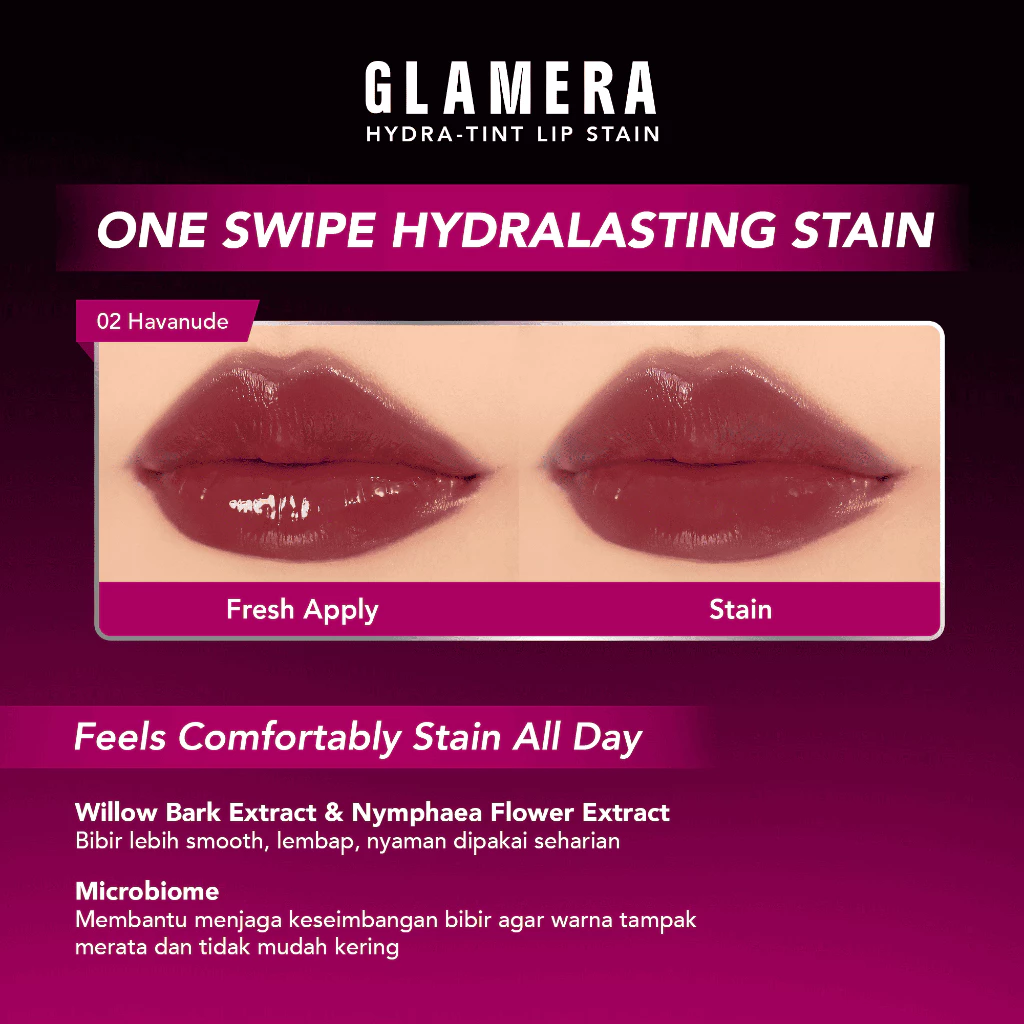 GLAMERA Hydra-Tint Lip Stain 2.5 gr | Lip Stain Liptint Lip Tint LipGloss Lip Gloss Lipstick 47 GLAMERA Hydra-Tint Lip Stain 2.5 gr | Lip Stain Liptint Lip Tint LipGloss Lip Gloss Lipstick - Image 2