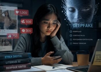 Teknologi Semakin Canggih, Nalar Jangan Tersisih: Dari Deepfake hingga Tantangan Mahasiswa di Era AI 46 Ilustrasi tantangan mahasiswa di era AI (Sumber: Gambar Generatif)