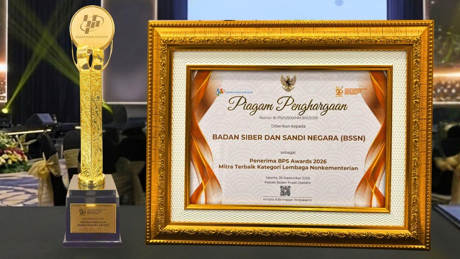 Badan Siber dan Sandi Negara Raih Penghargaan HSN 2026, Kiprah Mengamankan Data Strategis Nasional Mendapat Apresiasi BPS 50 WhatsApp Image 2026 09 27 at 21.00.40 2