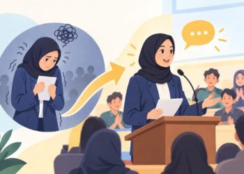 Ilustrasi mahasiswa mempersiapkan diri memasuki dunia kerja dengan meningkatkan kemampuan komunikasi dan berbicara. (Sumber: Generated AI).