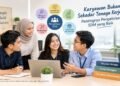Ilustrasi karyawan saat menjalankan aktivitas kerja di lingkungan perusahaan. (Sumber: Generated AI).