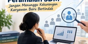 Jangan Menunggu Kekurangan Karyawan Baru Bertindak 47 Perencanaan sumber daya manusia membantu perusahaan mengantisipasi kebutuhan tenaga kerja dan mempersiapkan kompetensi karyawan untuk menghadapi tantangan bisnis pada masa depan. (Sumber: Generated AI).