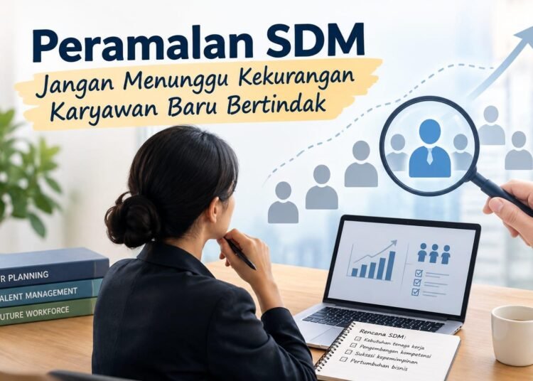 Perencanaan sumber daya manusia membantu perusahaan mengantisipasi kebutuhan tenaga kerja dan mempersiapkan kompetensi karyawan untuk menghadapi tantangan bisnis pada masa depan. (Sumber: Generated AI).