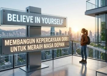 Ilustrasi pentingnya membangun kepercayaan diri, mengenali potensi diri, dan mengembangkan pola pikir positif sebagai langkah untuk menghadapi tantangan serta meraih masa depan yang lebih baik. (Sumber: Generated AI).