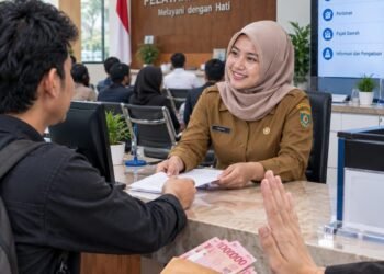 Ilustrasi pelayanan publik yang transparan dan bebas korupsi sebagai upaya meningkatkan kepercayaan masyarakat terhadap pemerintah. (Sumber: Generated AI).