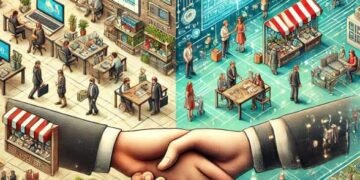 Teori Permainan Bantu Perusahaan Susun Strategi di Era Ekonomi Digital 56 Ilustrasi persaingan bisnis di era ekonomi digital yang memanfaatkan teknologi, analisis data, dan kecerdasan buatan untuk menyusun strategi serta meningkatkan daya saing perusahaan. (Sumber: Generated AI).