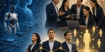 Investasi Terbaik Perusahaan Bukan Hanya Teknologi, tetapi SDM 56 Ilustrasi karyawan memanfaatkan teknologi dalam mendukung produktivitas dan perkembangan perusahaan. (Sumber: Generated AI).