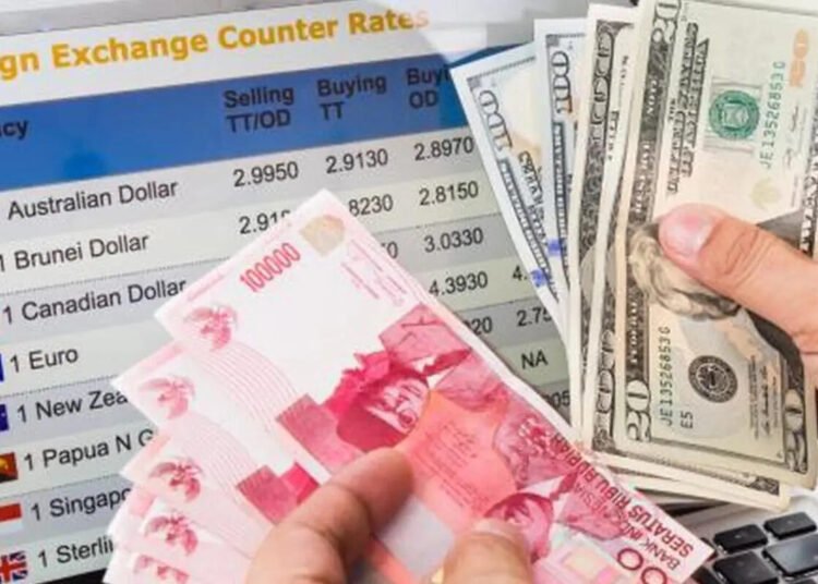 Fluktuasi Nilai Tukar dan Risiko Valuta Asing: Tantangan dalam Pengelolaan Risiko Perbankan 46 Ilustrasi pertukaran rupiah dan dolar AS yang menggambarkan fluktuasi nilai tukar dalam transaksi valuta asing.
Sumber: Bank Indonesia, Indonesia Economic Report 2015, bagian Domestic Economy.